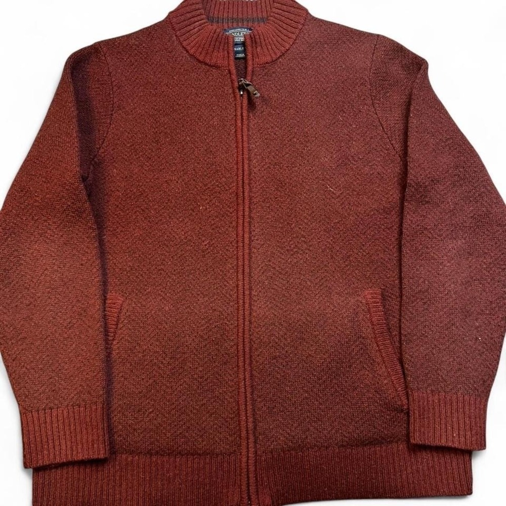 Pendleton Men's Full Zip Washable Shetland Wool Cardigan Sweater Large